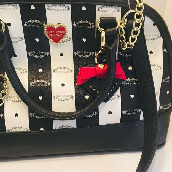 ✨SOLD✨NEW Betsy Johnson Stripe Black White Purse - Picture 4 of 8